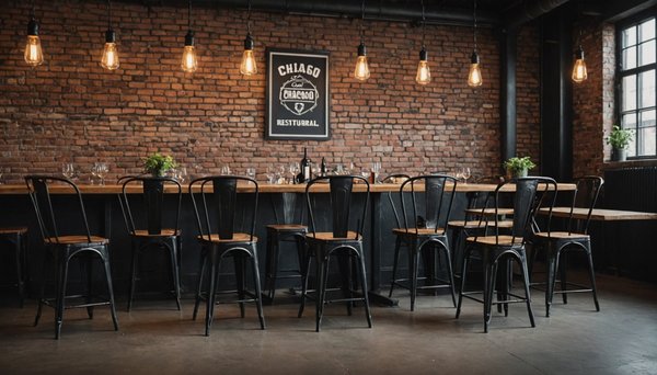Chaise restaurant chicago : style industriel en acier noir